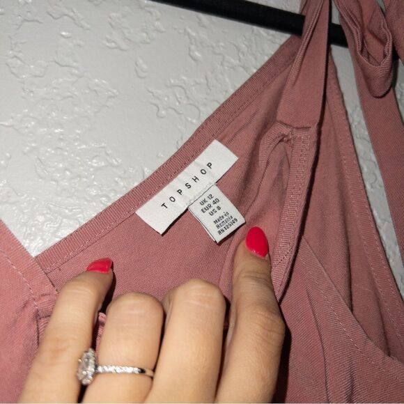 Topshop Pink Tilda Side Button Mini Dress Size‎ 8 - Picture 6 of 7